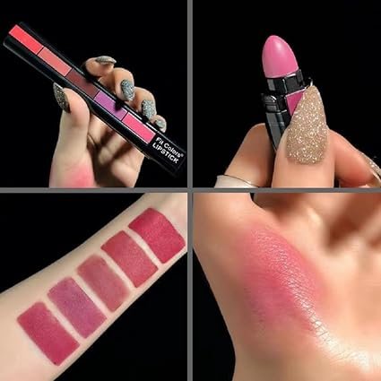 Fit Colors Matte Lipstick Combo Set 5-Section Velvet Matte Lip Gloss Lipstick for Women